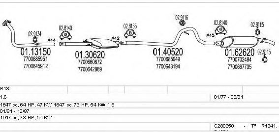 MTS C280350006335 Exhaust System